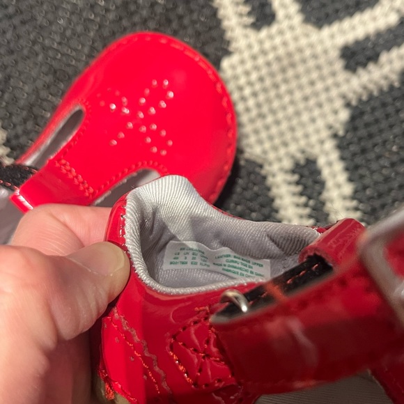 NWOT Stride Rite Soft Motion Baby Amalie Red Leather Mary Jane Shoes Walker - Picture 6 of 6